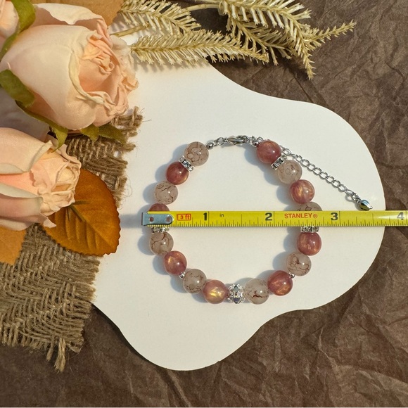 Earthy Pink Simmer Beaded Bracelet - Picture 5 of 5
